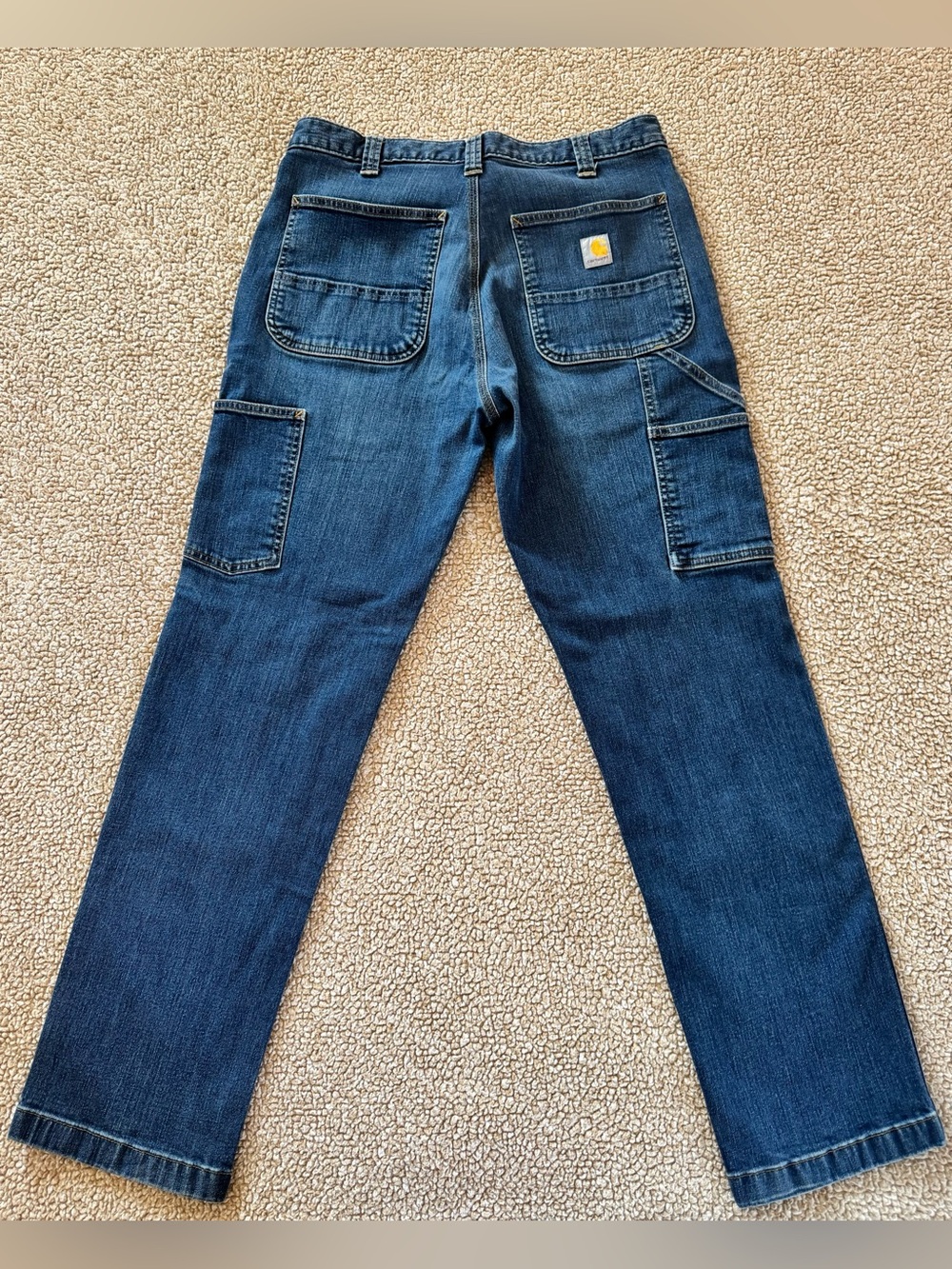 Carhartt Rugged Flex Relaxed Fit Utility Jeans 33x32 Medium Wash Carpenter
